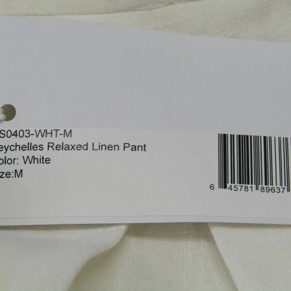 NEW THE NOLI SHOP Women’s Seychelles Relaxed Linen Pants White Size M - Picture 9 of 9